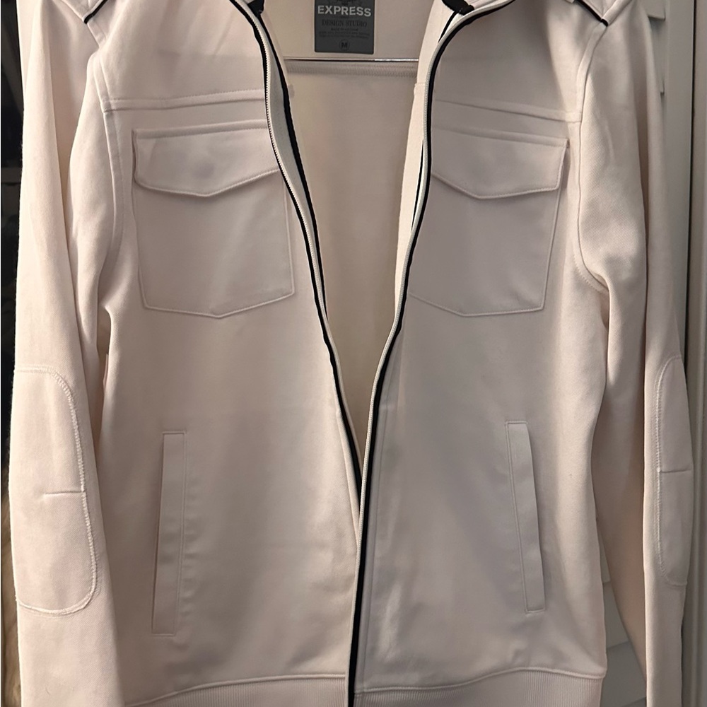 Express Off-White Jacket with Black Accents